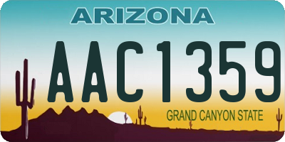 AZ license plate AAC1359