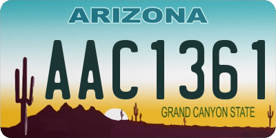 AZ license plate AAC1361