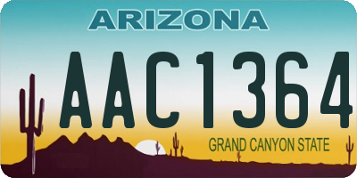 AZ license plate AAC1364