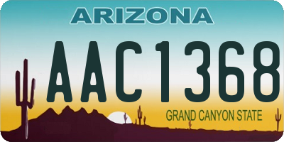 AZ license plate AAC1368