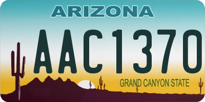 AZ license plate AAC1370