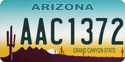 AZ license plate AAC1372