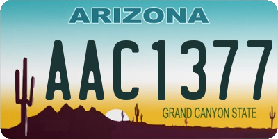 AZ license plate AAC1377
