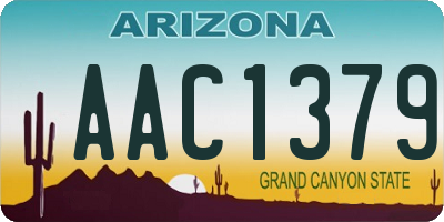 AZ license plate AAC1379