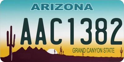 AZ license plate AAC1382