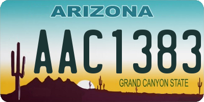 AZ license plate AAC1383