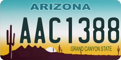 AZ license plate AAC1388