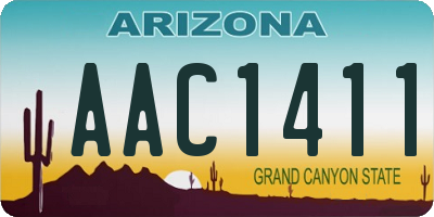 AZ license plate AAC1411