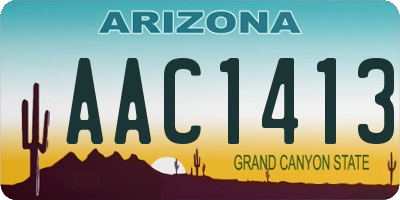 AZ license plate AAC1413