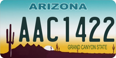 AZ license plate AAC1422
