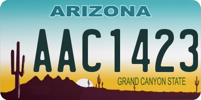AZ license plate AAC1423