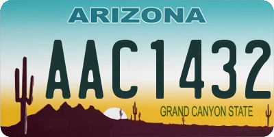 AZ license plate AAC1432