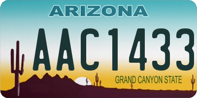 AZ license plate AAC1433