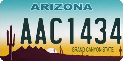 AZ license plate AAC1434