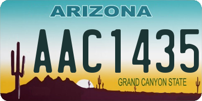 AZ license plate AAC1435