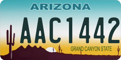 AZ license plate AAC1442