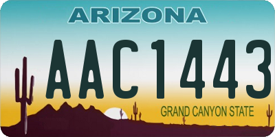 AZ license plate AAC1443