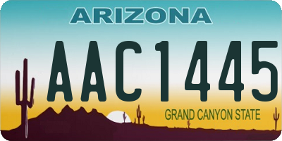 AZ license plate AAC1445