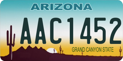 AZ license plate AAC1452