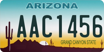 AZ license plate AAC1456