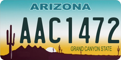 AZ license plate AAC1472