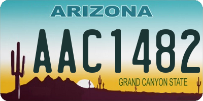 AZ license plate AAC1482