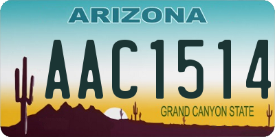 AZ license plate AAC1514