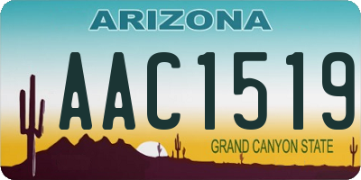 AZ license plate AAC1519