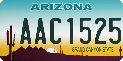 AZ license plate AAC1525