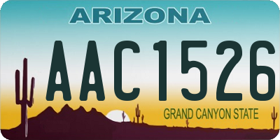 AZ license plate AAC1526