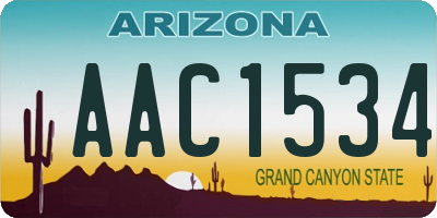 AZ license plate AAC1534