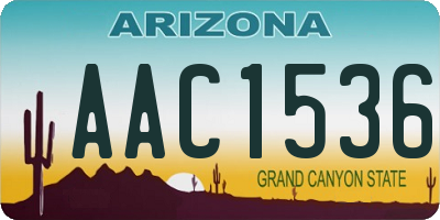AZ license plate AAC1536
