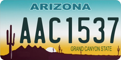 AZ license plate AAC1537