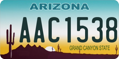 AZ license plate AAC1538