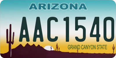 AZ license plate AAC1540