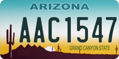 AZ license plate AAC1547