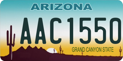AZ license plate AAC1550