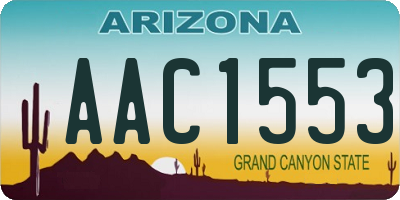 AZ license plate AAC1553