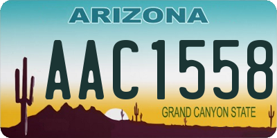 AZ license plate AAC1558