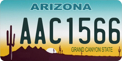 AZ license plate AAC1566