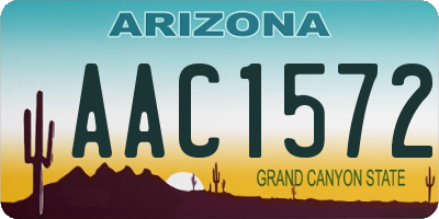 AZ license plate AAC1572