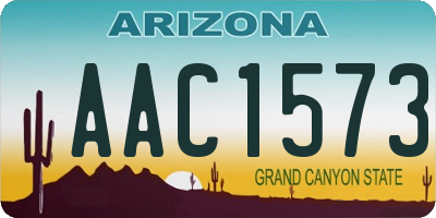 AZ license plate AAC1573