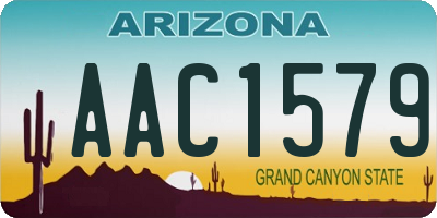 AZ license plate AAC1579