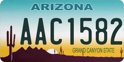 AZ license plate AAC1582