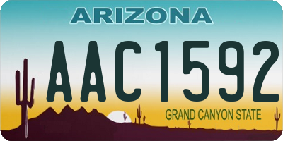 AZ license plate AAC1592