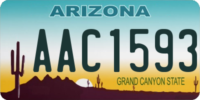 AZ license plate AAC1593