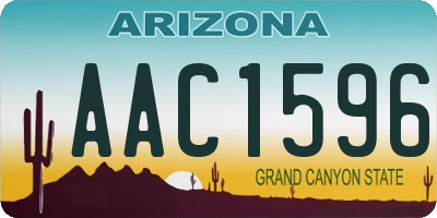 AZ license plate AAC1596
