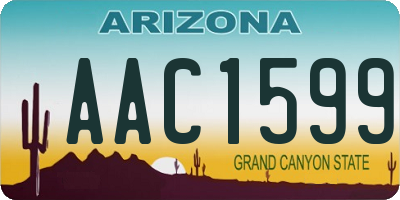 AZ license plate AAC1599