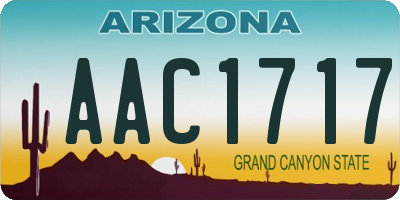 AZ license plate AAC1717