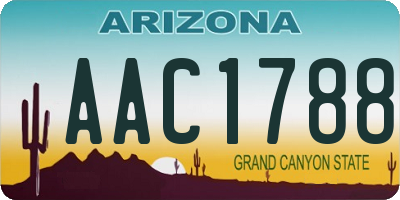 AZ license plate AAC1788